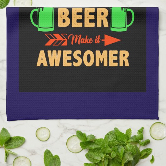 Camping is Swesome Beer Make it Aesomer-45676  Geschirrtuch (Gefaltet)