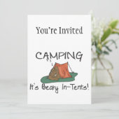 Camping ist Beary in den Zelten Einladung (Stehend Vorderseite)