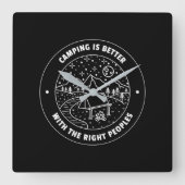 Camping ist besser mit...Wall-Uhr Quadratische Wanduhr (Vorderseite)
