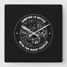 Camping ist besser mit...Wall-Uhr Quadratische Wanduhr