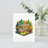 Camping ist das Leben Postkarte (Stehend Vorderseite)