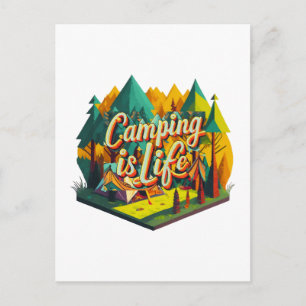 Camping ist das Leben Postkarte