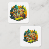 Camping ist das Leben Quadratische Visitenkarte (Vorne/Hinten)