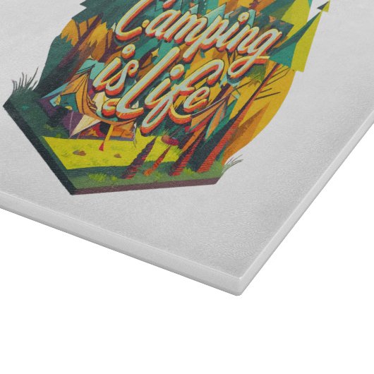 Camping ist das Leben Schneidebrett (Ecke)
