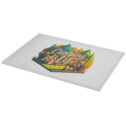 Camping ist das Leben Schneidebrett (Ecke)