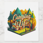 Camping ist das Leben Weinetikett (Einzelnes Label)
