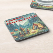 Camping ist Friggin großer Funny Rain Getränkeuntersetzer (Linke Seite)