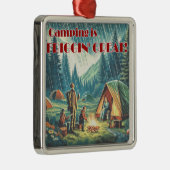 Camping ist Friggin großer Funny Rain Ornament Aus Metall (Rechts)