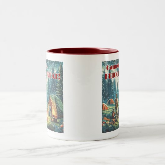Camping ist Friggin großer Funny Rain Zweifarbige Tasse (Mittel)