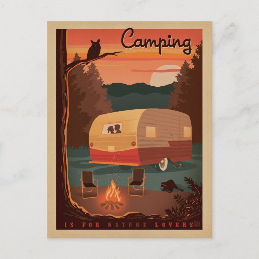 Camping ist für Naturliebhaber Postkarte (Vorderseite)