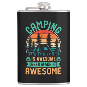 Camping ist großartig, Bier macht es großartig Flachmann