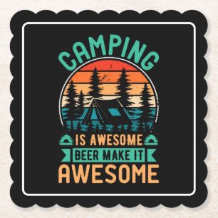 Camping ist großartig Bier macht es noch besser Untersetzer