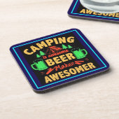Camping ist großartiges Bier Mach es noch großarti Getränkeuntersetzer (Linke Seite)