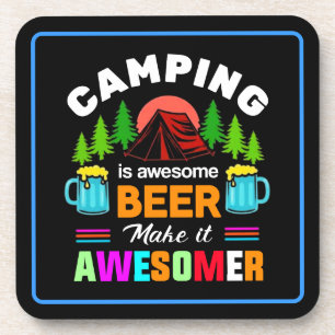 Camping ist großartiges Bier, macht es noch großar Getränkeuntersetzer