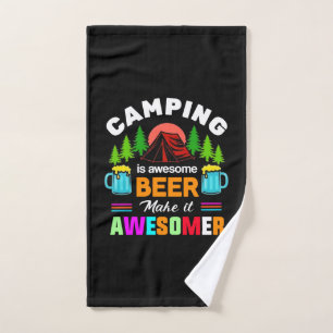 Camping ist großartiges Bier Macht es noch großart Handtuch