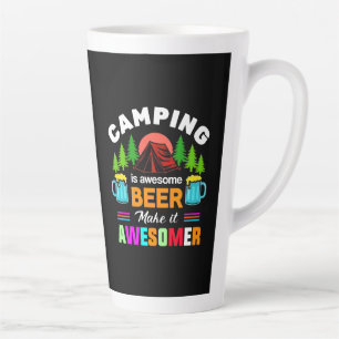 Camping ist großartiges Bier macht es noch großart Milchtasse