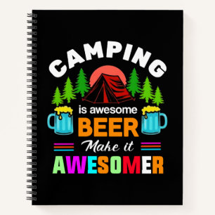 Camping ist großartiges Bier macht es noch großart Notizblock