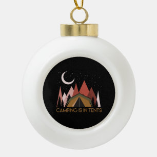 Camping ist im Zehnten Camping Keramik Kugel-Ornament