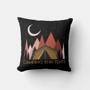 Camping ist im Zehnten Camping Kissen
