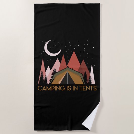 Camping ist im Zehnten Camping Strandtuch (Vorderseite)