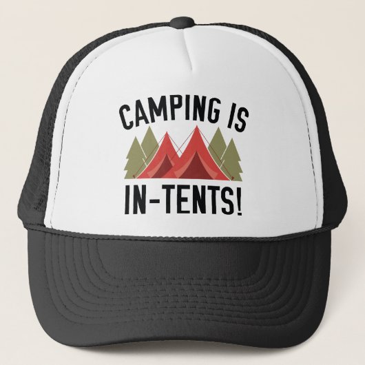 Camping ist im Zelt! Truckerkappe (Vorderseite)