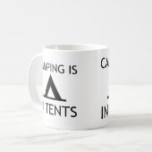 Camping ist in Zehntelpuppe Kaffeetasse (Vorderseite Links)
