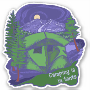 Camping ist in Zelten Berglandschaft  Aufkleber