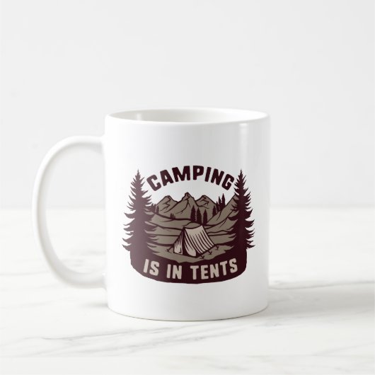 Camping ist in Zelten Kaffeetasse (Links)