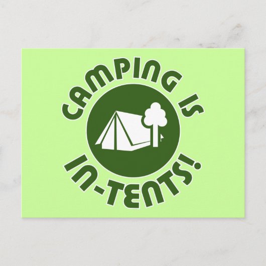 Camping ist in Zelten Postkarte (Vorderseite)
