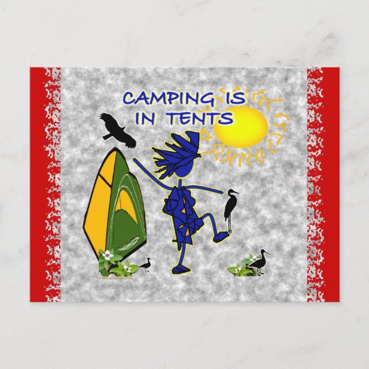 Camping ist (intensiv) in Zelten Postkarte (Vorderseite)
