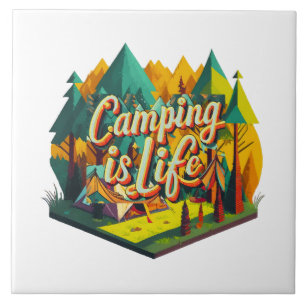 Camping ist Leben Fliese