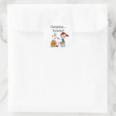 Camping ist lecker runder aufkleber (Tasche)