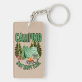 Camping ist mein glücklicher Ort, Acryl-Schlüssela Schlüsselanhänger (Rückseite)