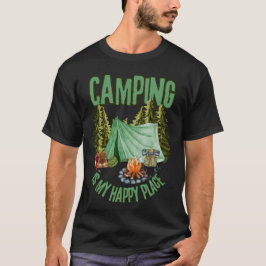 Camping ist mein glücklicher Ort - Ästhetisches Ca T-Shirt