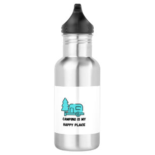 Camping ist mein glücklicher Ort Edelstahlflasche