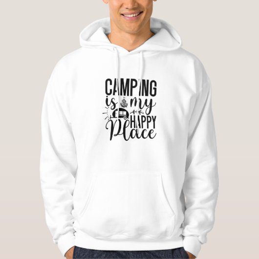 Camping ist mein glücklicher Ort Hoodie (Vorderseite)