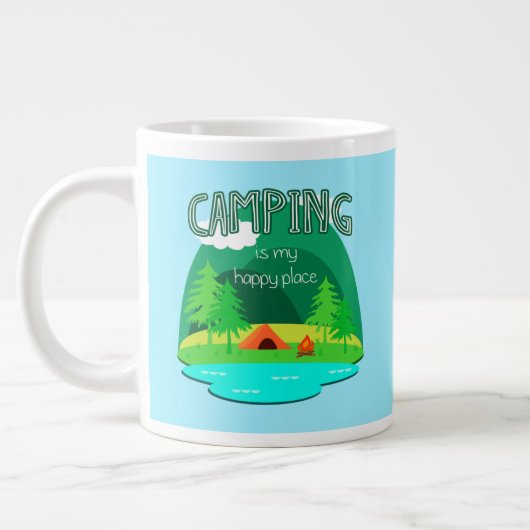 Camping ist mein glücklicher Ort Jumbo-Tasse (Links)