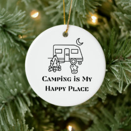 Camping ist mein glücklicher Ort Keramik Ornament