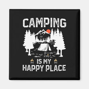Camping ist mein glücklicher Ort Lustiger Camper W Magnet