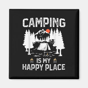 Camping ist mein glücklicher Ort Lustiger Camper W Magnet