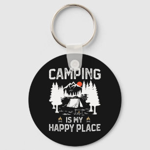 Camping ist mein glücklicher Ort Lustiger Camper W Schlüsselanhänger