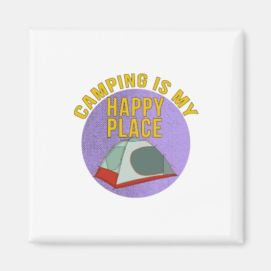 Camping ist mein glücklicher Ort Magnet (Vorne)