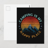 CAMPING IST MEIN GLÜCKLICHER ORT POSTKARTE (Vorne/Hinten)