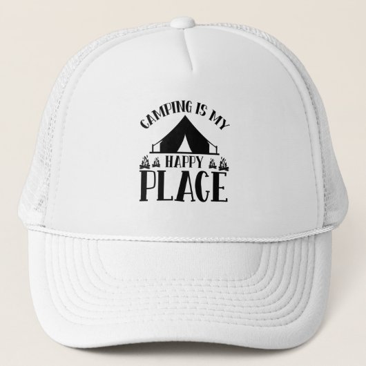 Camping ist mein glücklicher Ort Truckerkappe (Vorderseite)