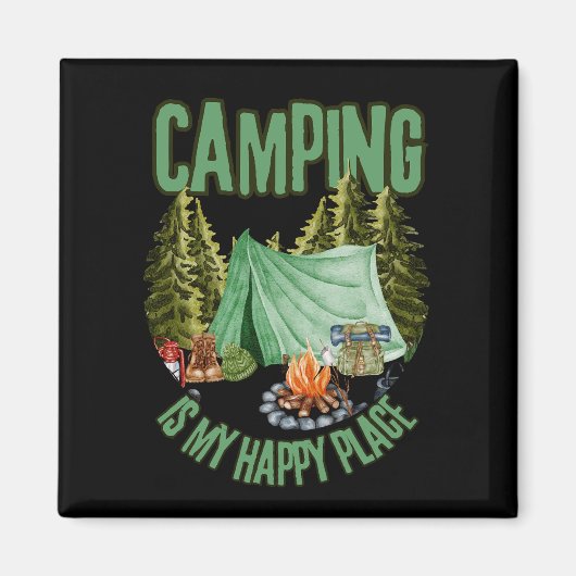 Camping ist mein Happy Place - Camping-Liebespeam Magnet (Vorne)