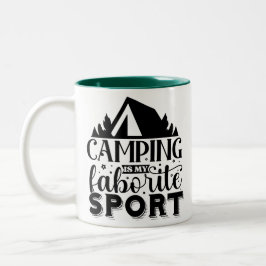 Camping ist mein Lieblingssport Zweifarbige Tasse