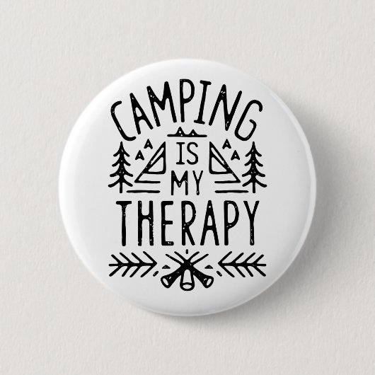 Camping ist mein Therapielustiger Camper Button (Vorderseite)