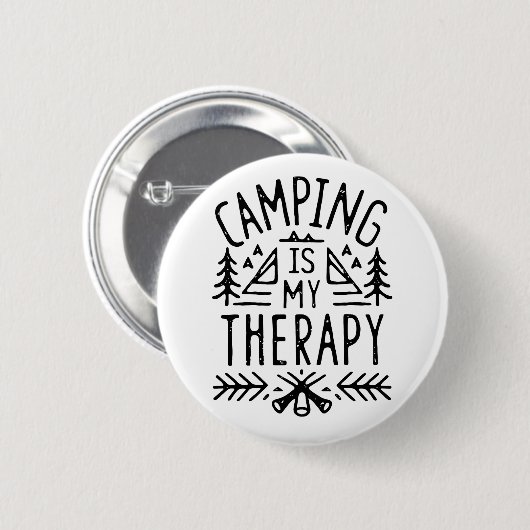 Camping ist mein Therapielustiger Camper Button (Vorne & Hinten)