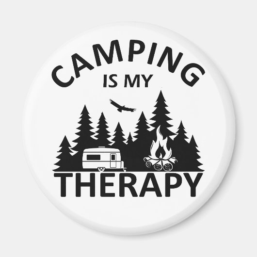 Camping ist mein Therapiewitterungsmotto Magnet (Vorne)