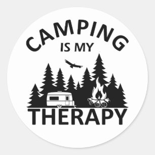 Camping ist mein Therapiewitterungsmotto Runder Aufkleber